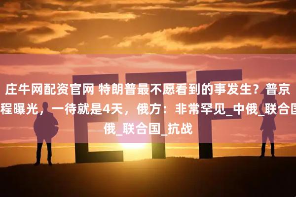 庄牛网配资官网 特朗普最不愿看到的事发生？普京访华行程曝光，一待就是4天，俄方：非常罕见_中俄_联合国_抗战