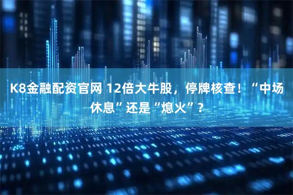 K8金融配资官网 12倍大牛股，停牌核查！“中场休息”还是“熄火”？