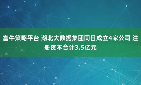 富牛策略平台 湖北大数据集团同日成立4家公司 注册资本合计3.5亿元